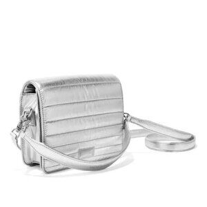 Dagne Dover Silver Puff Epic Crossbody Bag Metallic Limited Edition NWT